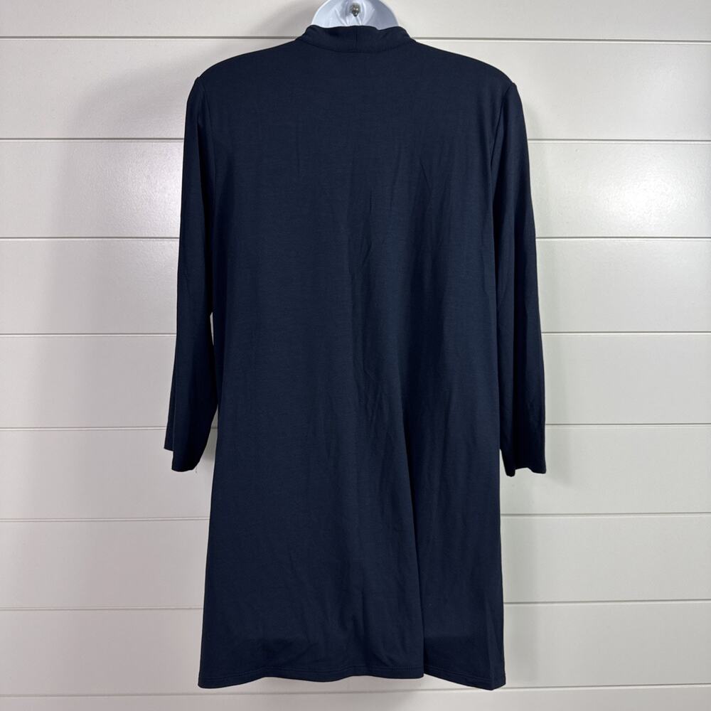 J. Jill Wearever Collection V-Neck Tunic Top Shirt Navy Blue sz M - Picture 5 of 7